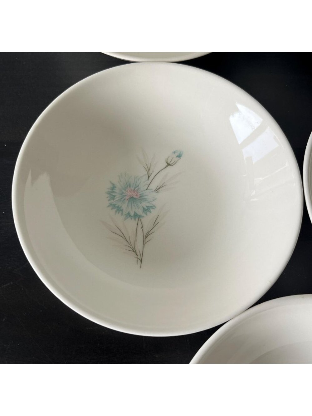 Vintage Blue "Boutonniėre" Berry Dessert Bowls Set of 5 // Taylor Smith Taylor